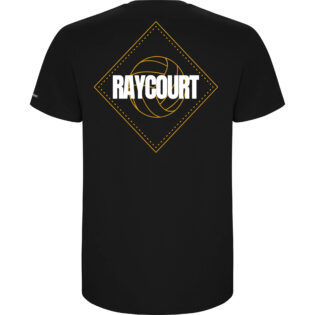 Camiseta de manga corta con un gran logo de Raycourt en la espalda.